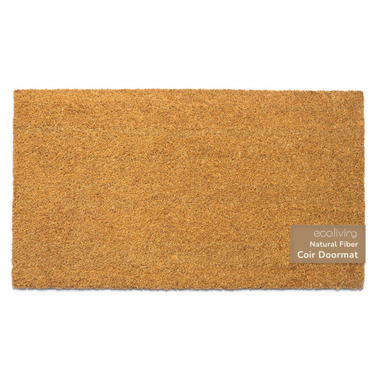 LunaLulinlk Soild Welcome Doormats Natural Coco Coir Mats with Non Slip PVC Backing Indoor Outdoor Mats