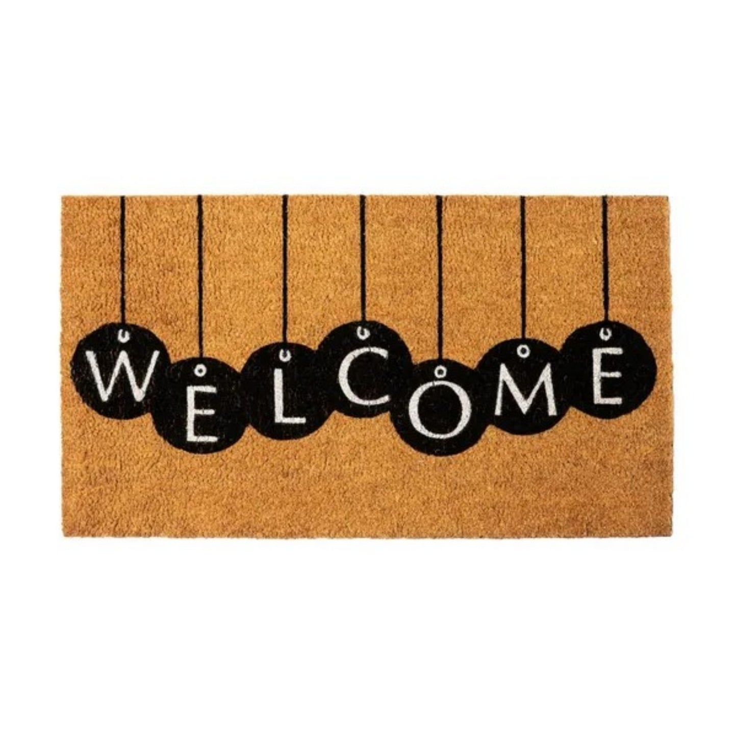 LunaLulinlk Welcome Mats for Front Door All Weather Floor Mats with Print Beige & Black 30x17 inch