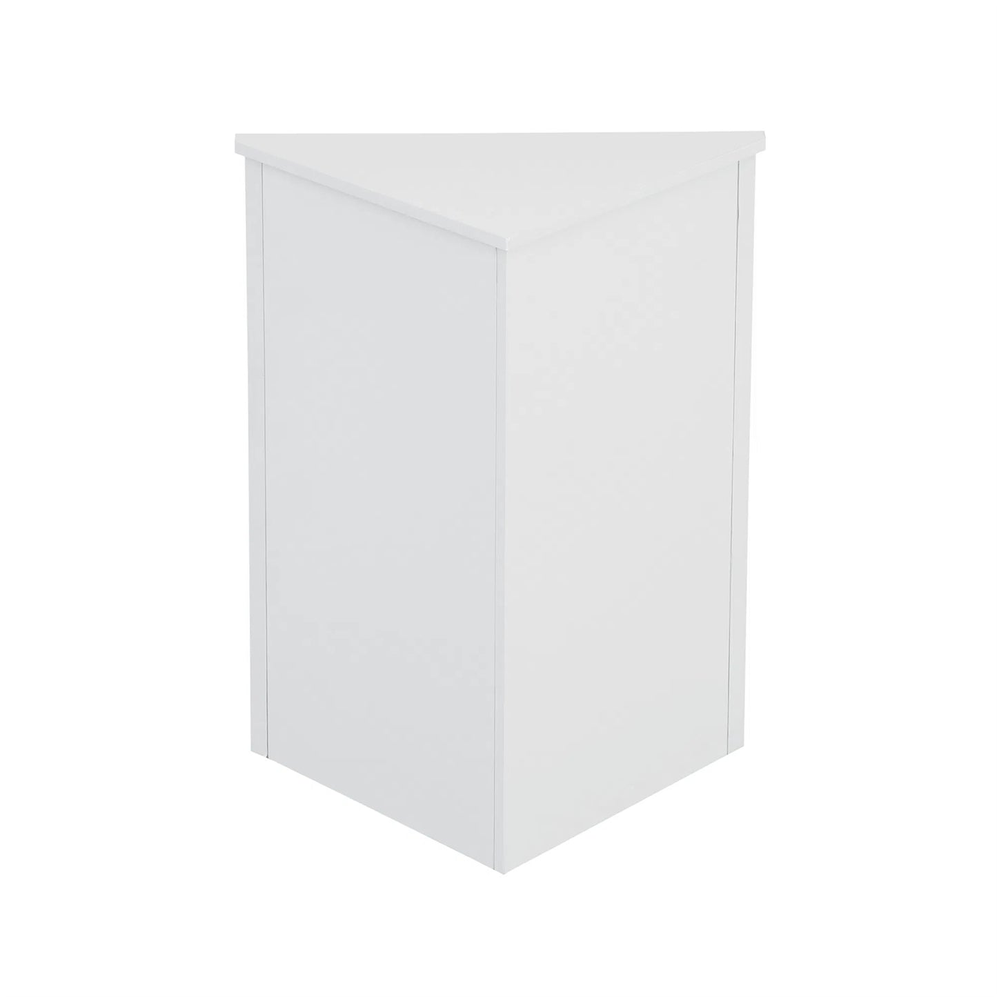 LunaLulinlk White Triangle Bathroom Storage Cabinet with Adjustable Shelves, Freestanding Floor Cabinet