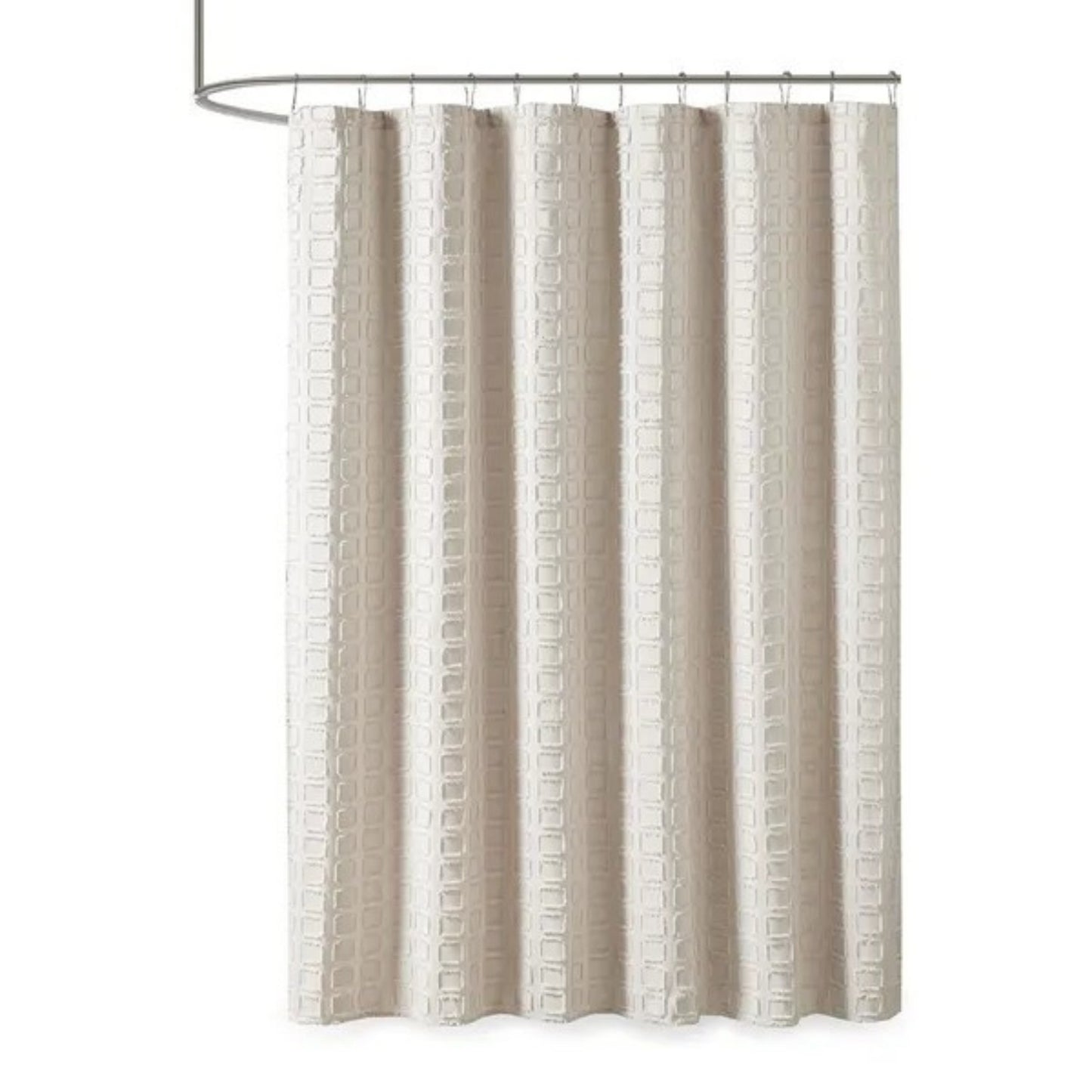 LunaLulinlk Woven Clipped Solid Shower Curtain