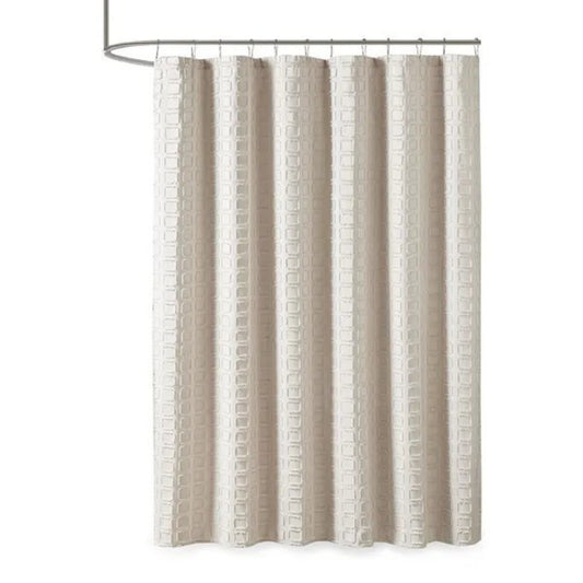 LunaLulinlk Woven Clipped Solid Shower Curtain