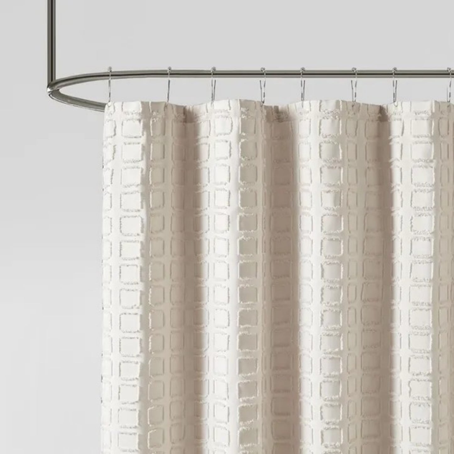 LunaLulinlk Woven Clipped Solid Shower Curtain