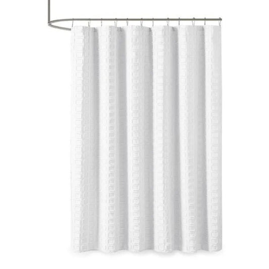 LunaLulinlk Woven Clipped Solid Shower Curtain