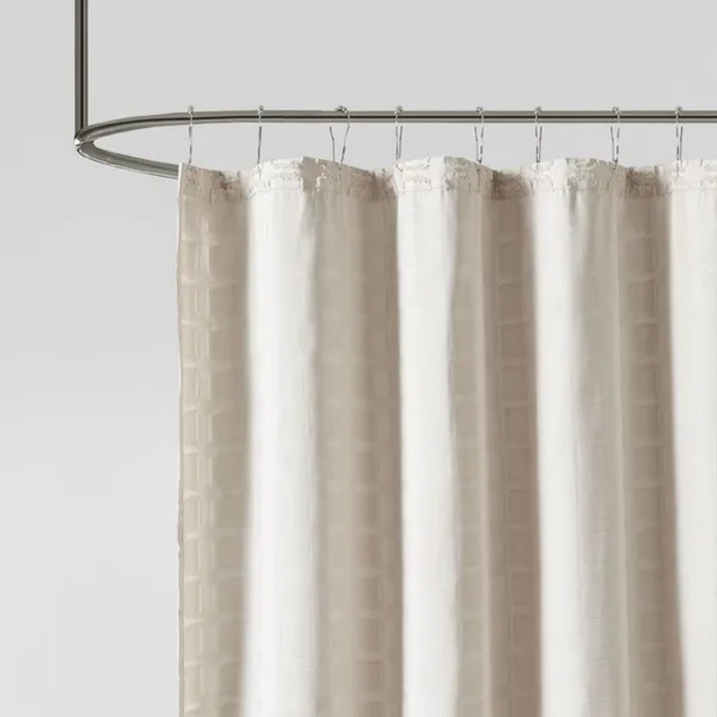 LunaLulinlk Woven Clipped Solid Shower Curtain